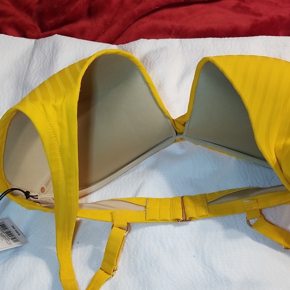 NWT LIGHTLY LINED MOLDED CUPS UNDERWIRE SWIMSUIT SWIM BRA TOP. 34DD - Picture 5 of 6